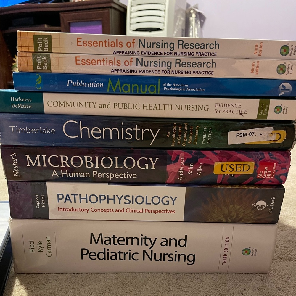 College nursing textbooks / humanities textbooks (price listed)